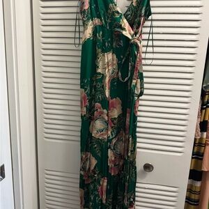 Floral Green free people jumpsuit